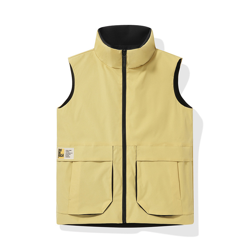 Primavera y otoño popular soporte collar chaleco juventud ropa de trabajo casual de doble cara chaleco color sólido fino