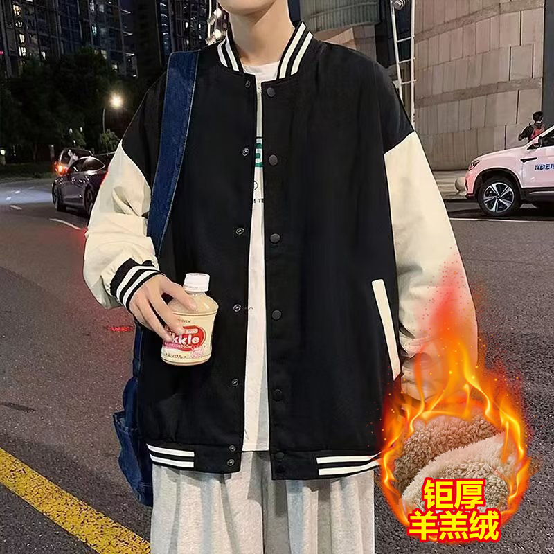 AB107 블랙 심플 자켓 [양털 스타일]