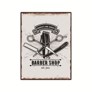 Vintage Tin Sign Barber Shop Home Decoration Iron Plaque Creative Amazon Nostalgic Wall Decor Cross-Border Factory