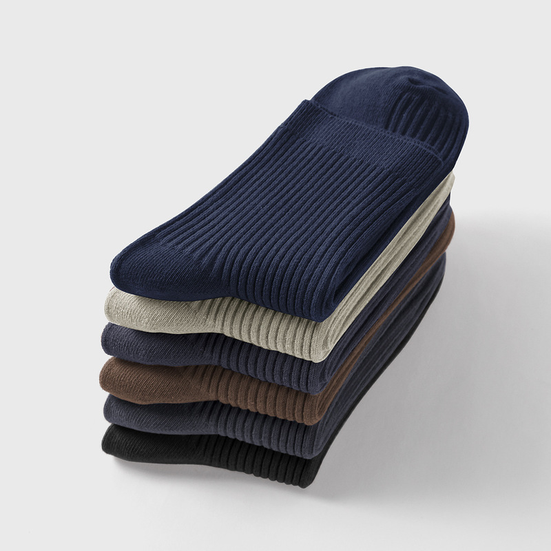 Haiyina Double Needle Thickened Men's Socks Cotton Warm Winter Men's Socks Breathable Smelly Foot Double Needle Socks