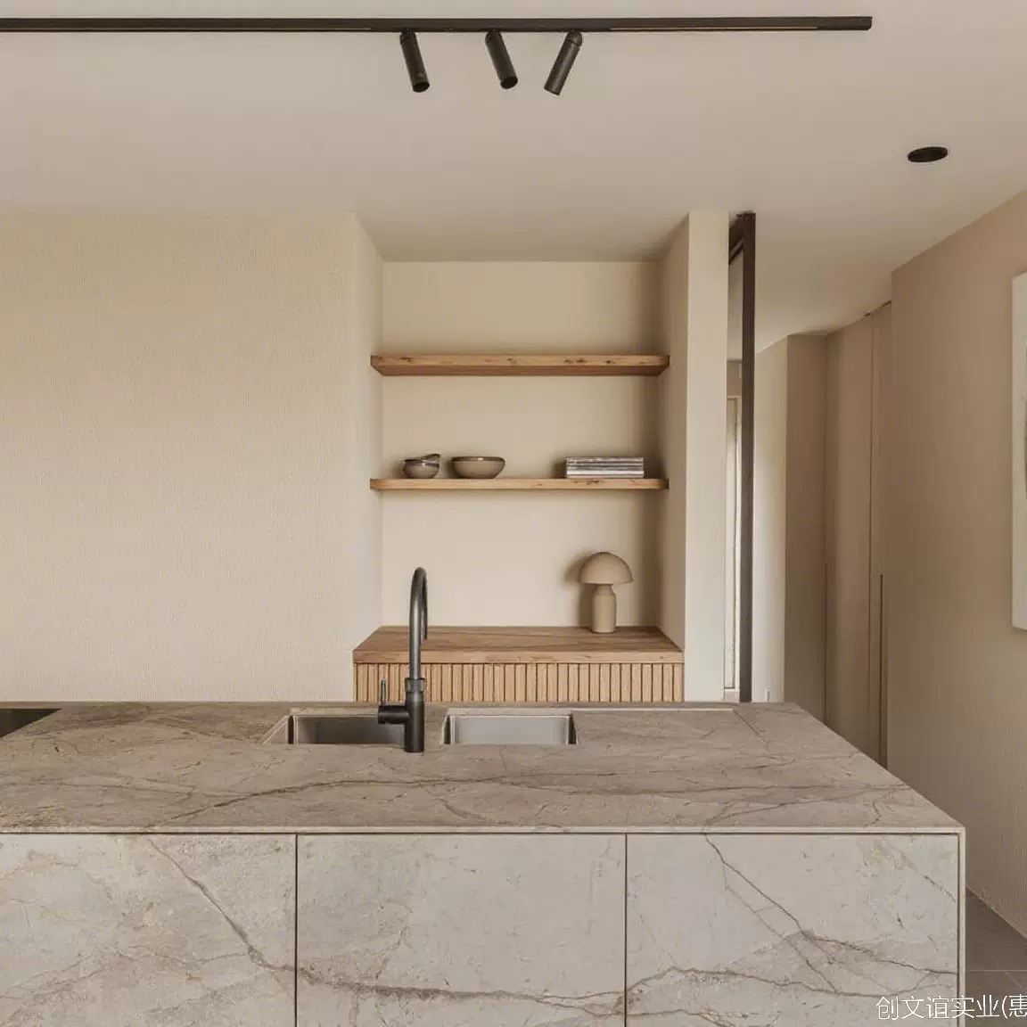 耐用异形无缝拼接人造石石英石一体台面水槽工艺适配厨房石材