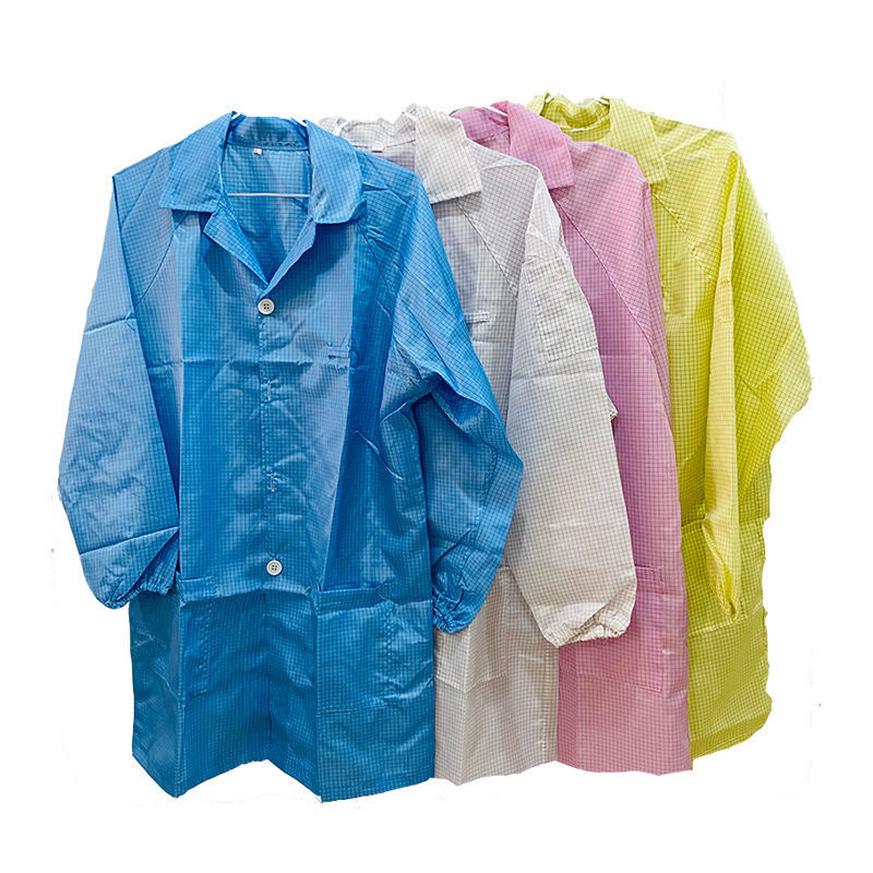 防静电网格上衣拉链无尘衣服网格静电服格子网格富士康无尘工作服