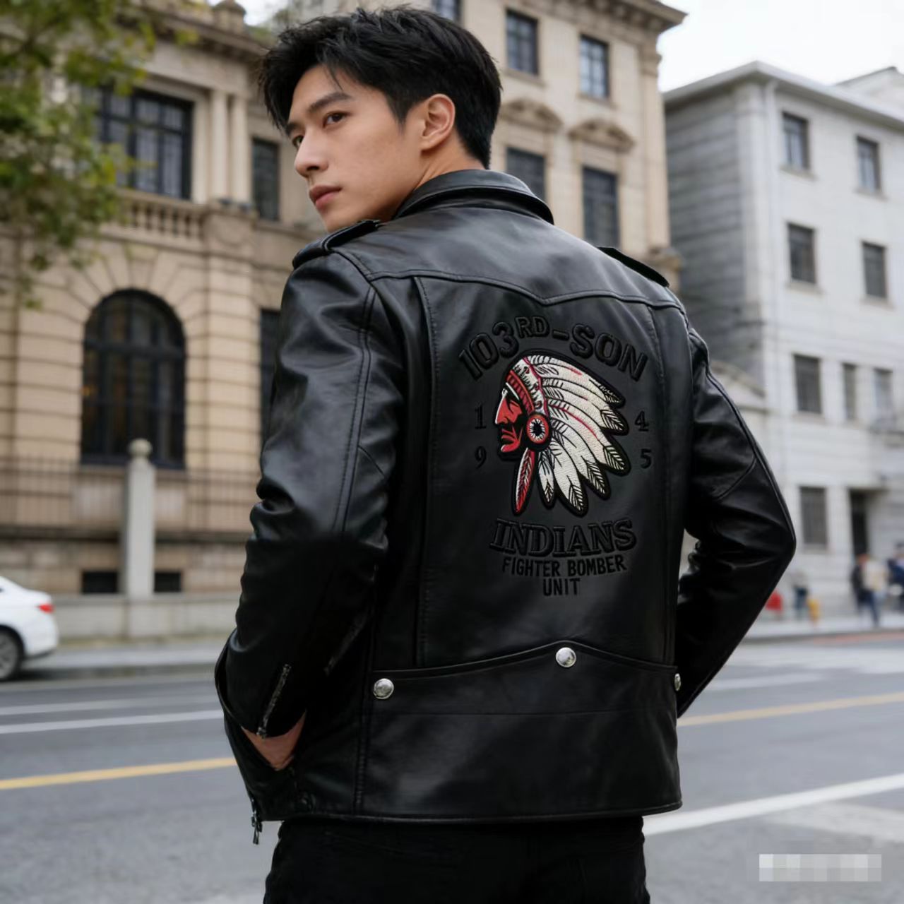 Autumn and Winter New Men's Leather Jackets, European and American Large Size Men's Clothing, Rivet Motorcycle Style Men's Leather Jackets Wholesale Embroidery