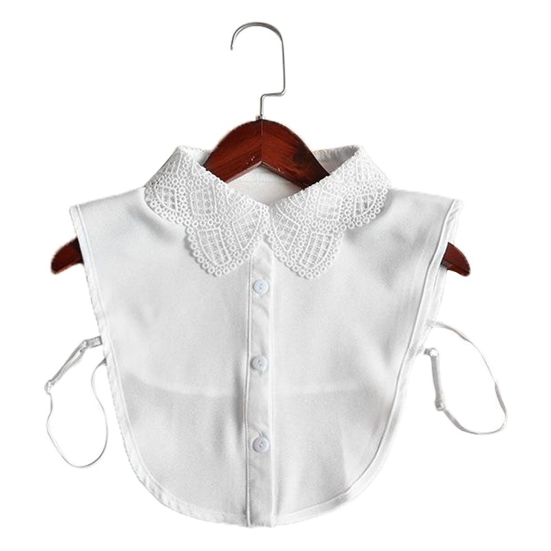 Low profit all-match collar lace shirt fake collar water soluble sweet sleeveless high-end shirt for women