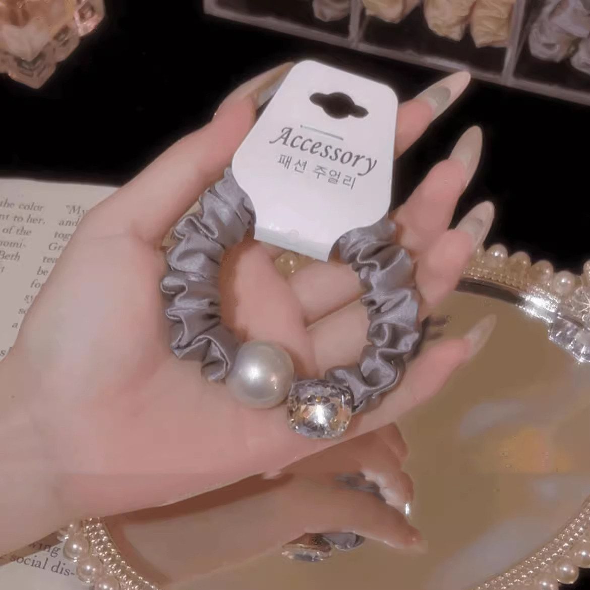 Cuerdas de cabello de viento pastoral pequeñas y altos valores faciales, anillo de cabello de intestino grande, sensación de una niña de banda de goma flácida, cuerdas de malla de banda de bola de cabeza