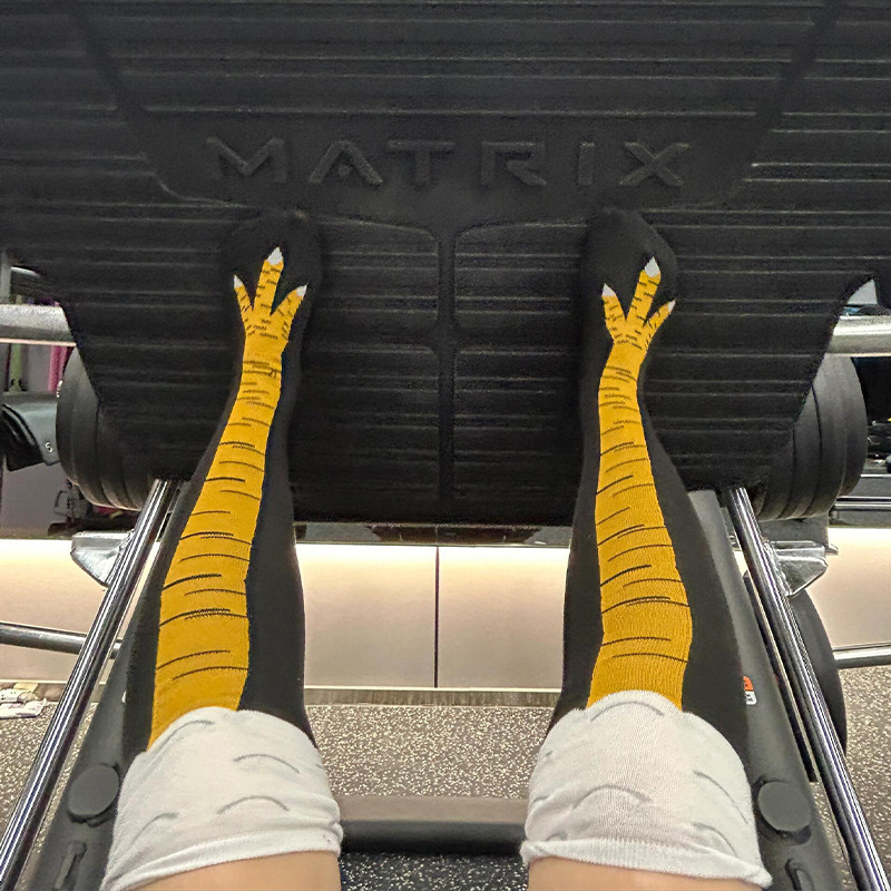 Women's Quirky Chicken Claw Socks for Fitness, Tiktok Internet Celebrity Style, Over-The-Knee Funny Chicken Foot Yoga Socks, Zhuji Women's Socks