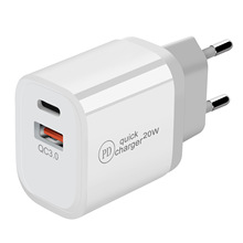 ETL认证双口PD充电器 20W双口A+C认证PD旅充 迷你PD美规USB充电器