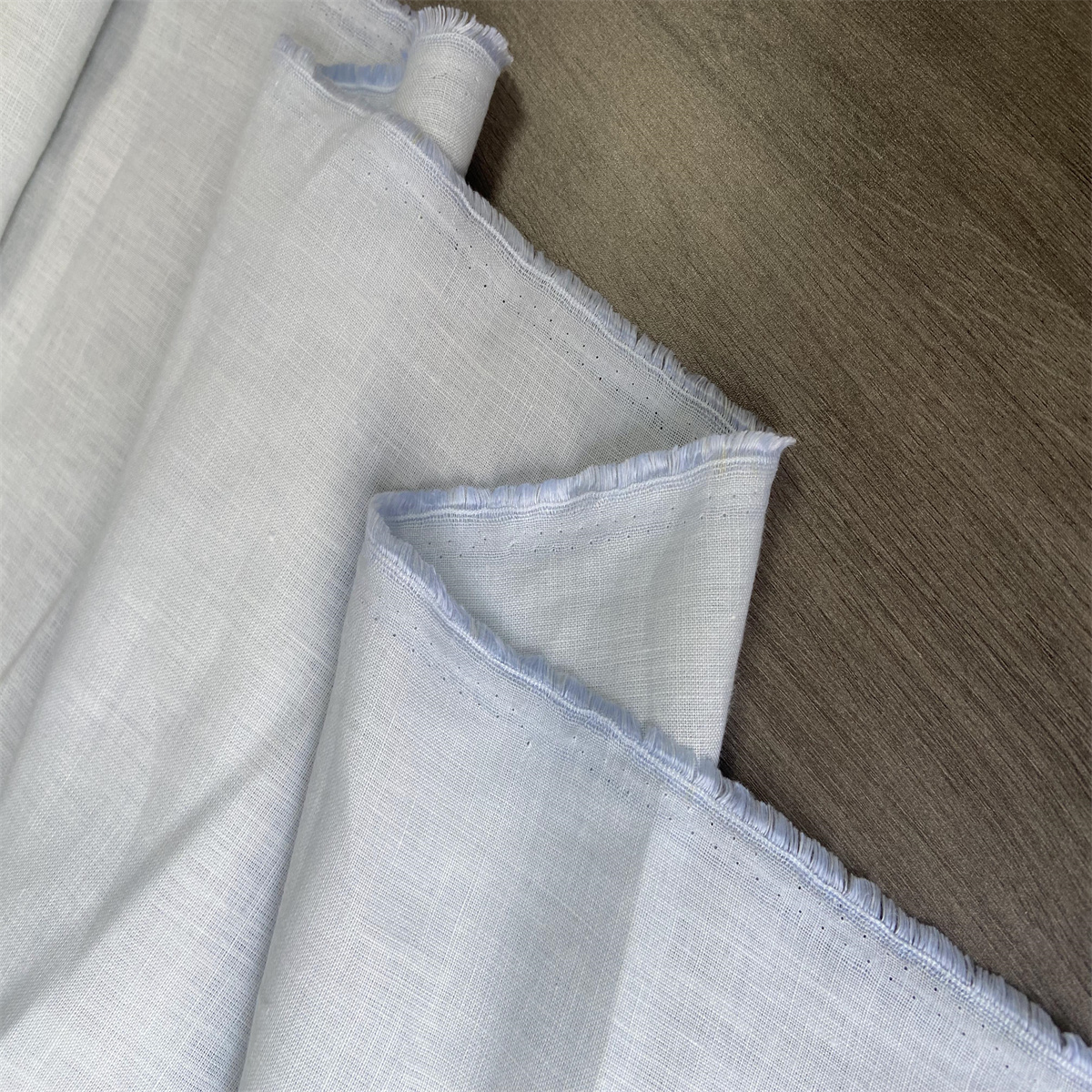 冰蓝色ice blue意大利亚麻衬衫布料小筋骨设计师布料清爽