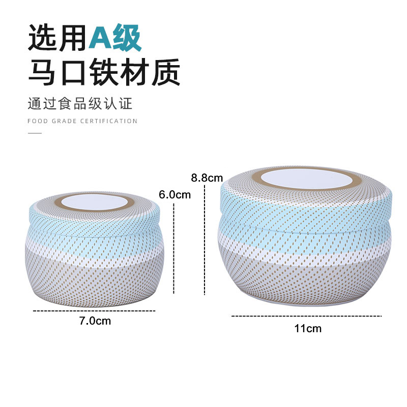 En stock fábrica directa hojalata latas de té caja de hierro aromaterapia vela latas de hierro de alta calidad latas de té grandes cantidades