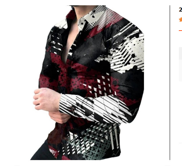 Ropa de hombre europea y americana de comercio exterior nueva personalidad casual de otoño camisa impresa de manga larga de los hombres de moda más camisa de tamaño