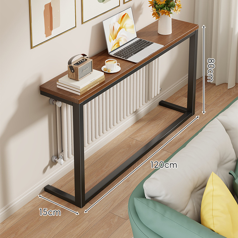 Estante Estrecho de Almacenamiento de Madera y Hierro para Sala de Estar y Dormitorio