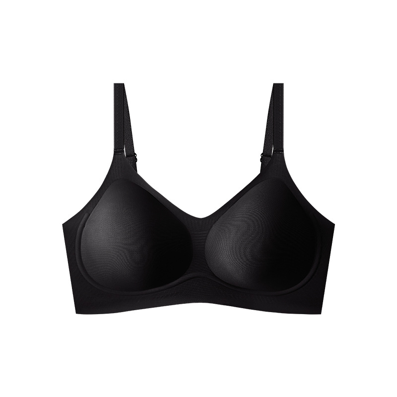 Nueva ropa interior invisible sin marca de base líquida para mujeres soporte suave pecho pequeño se reúne frente a la caída delgada sostén Ourofeng