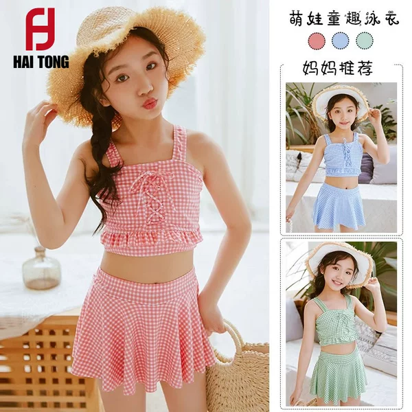 Children's Swimsuit, Fashionable Girl's Swimsuit, Little Girl's Split Swimsuit, 3-12 Years Old, Small, Medium and Large Kidsren's Princess Swimsuit, Hot Spring Bathing Suit