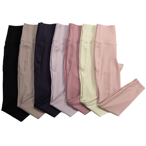 Yiwu Yoga Pants Factory Seamless High Waist Hip Lifting Large Size Fitness Pants Women's Sports Quick-Drying Running Tights