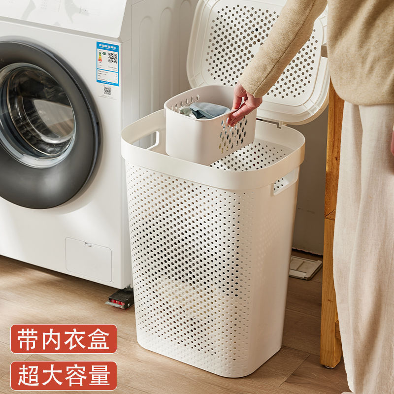 Dirty Clothes Basket Household Large Capacity Bathroom Dirty Clothes Basket Storage Basket Yoga Mat Laundry Basket Dirty Clothes Basket with Lid