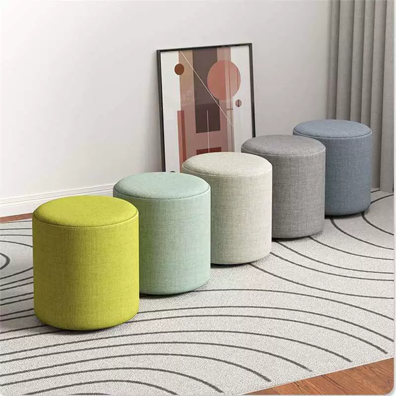 Модный круглый стул, тканый маленький стул, домашний низкий стул, простой диван для гостиной, стул для обуви, пирс, деревянный стул