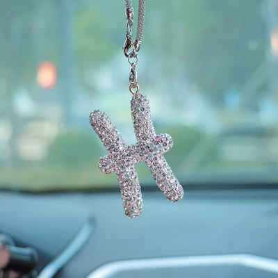 Cross-border 12 constellation three-color Car hanging - ab-color-transparent-white-diamond-pisces