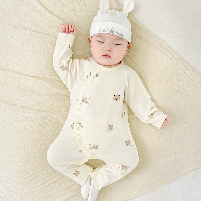 Primavera y otoño, pijamas de algodón recién nacidos, ropa de otoño para niños, niñas y niños, ropa de bebé image 8