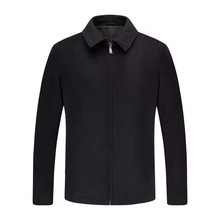 15羊绒85羊毛男士纯羊绒大衣短款高端羊毛呢夹克秋冬季爸爸装外套