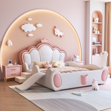 梦幻城堡公主床儿童床女孩单人护栏滑梯床现代简约卧室女童婴儿床