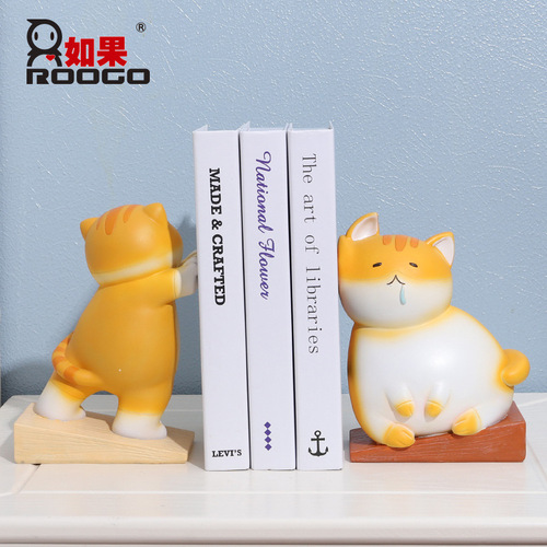 If creative orange cat door push cartoon cat resin door stopper home decoration door stopper bookends ornaments wholesale