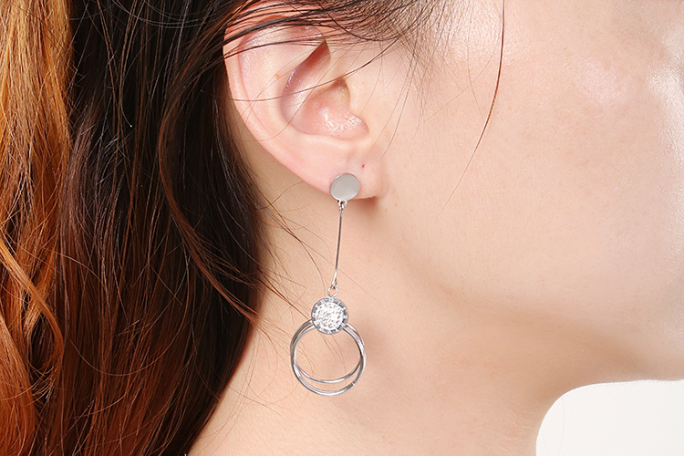 wholesale new style round multi-layer stainless steel necklace earring set Nihaojewelry