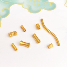 S925银镀金古法银隔珠直管弯管桶珠配件手链手串项链diy半成品配