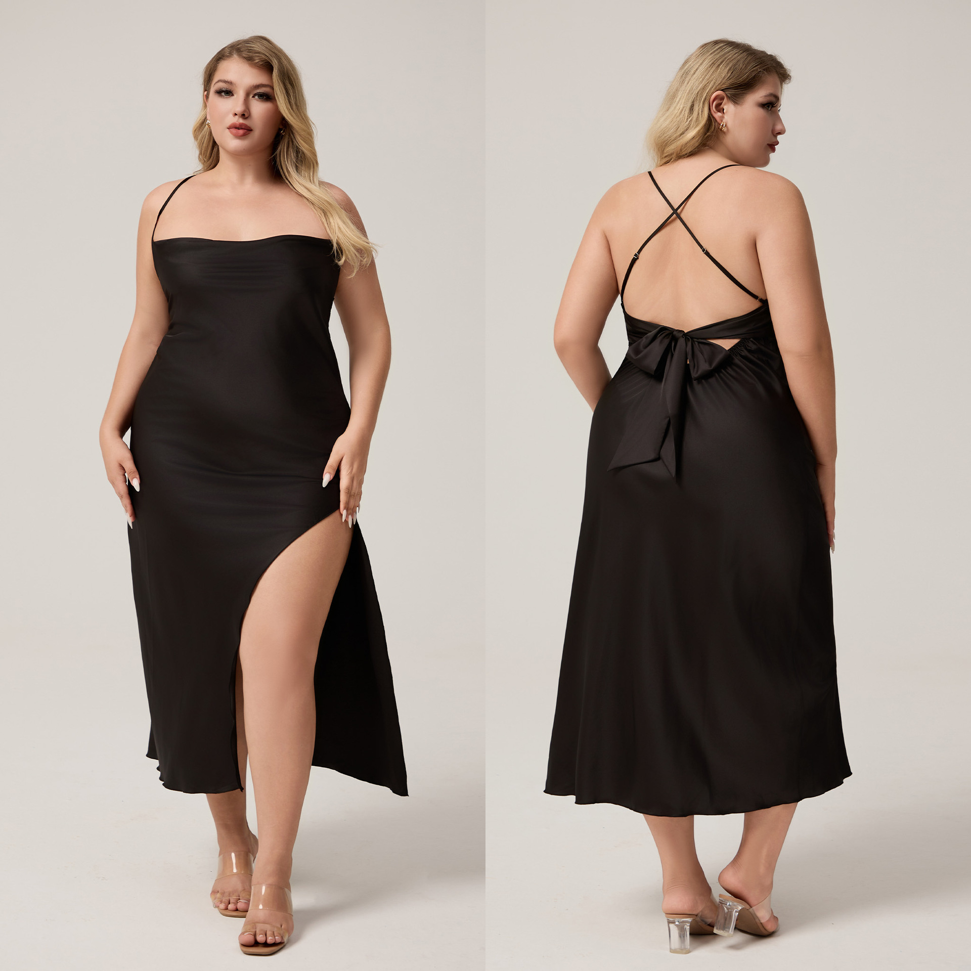 Yaoting transfronterizo pijamas de cabina de larga escala mujeres verano seda helada sexy pijama ropa larga para el hogar SQ5017