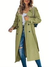 J 15625 Casual Solid Color Trench Coat ��ɫ�������