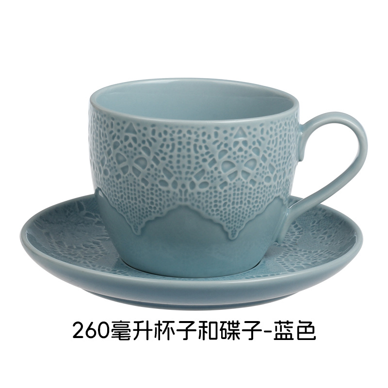 Relieve suave y fácil de limpiar estilo nórdico minimalista elegante romántico encaje cubiertos de cerámica set