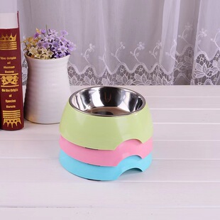 Pet Supplies and Food Utensils Manufacturer Direct Sale Small Colored Stainless Steel Round Dog Bowls with Anti-Slip Design