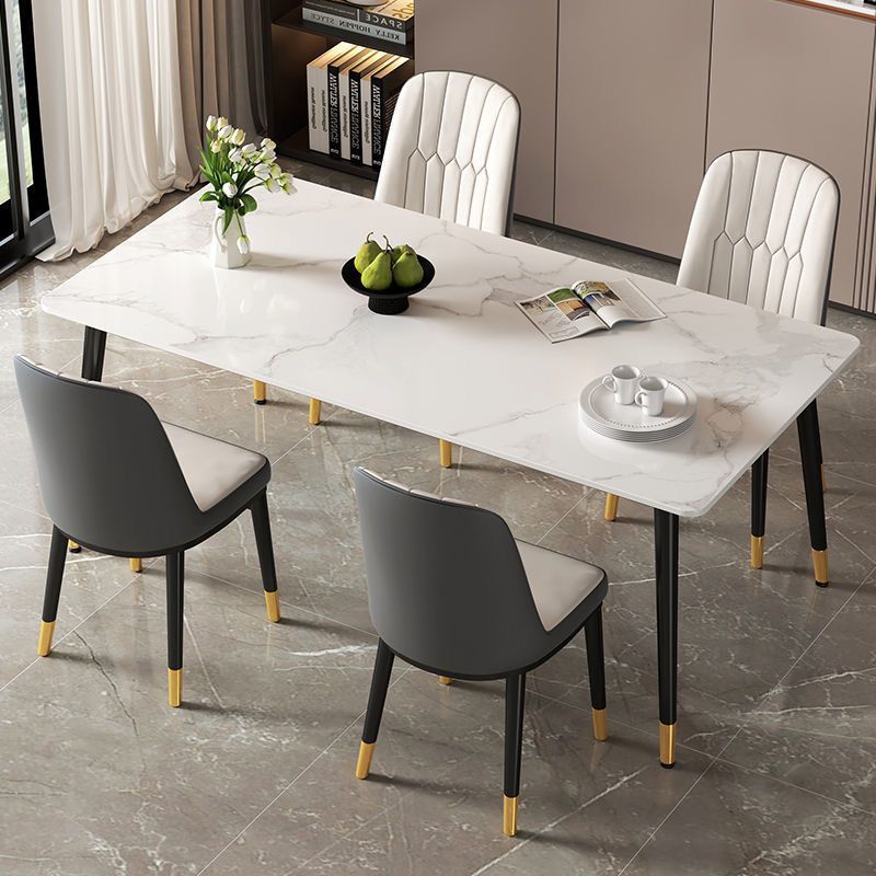 Mesa de comedor, tabla de roca, simple, ligero, lujo, apartamento pequeño, rectangular, mesa de comedor para el hogar, mesa de comedor combinada, mesa de comedor, Amazon