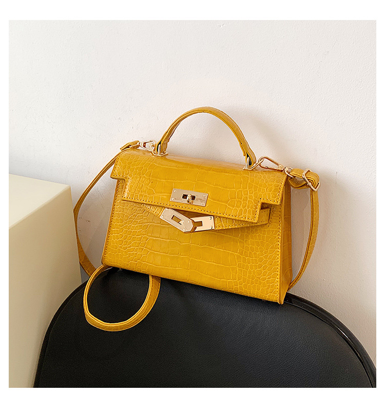 2022 New Fashion Crocodile Pattern Messenger Hand-held Small Square Bag 23*15*9 display picture 2