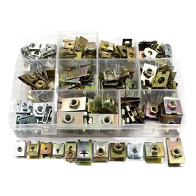 Coche universal mezclado embalado caja clip de metal Reed tuerca clip tuerca pad 150 unids