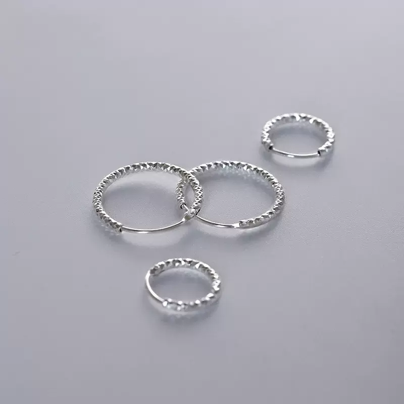 满天星耳圈简约个性切面闪光素圈耳环耳扣韩版时尚百搭小众ins潮