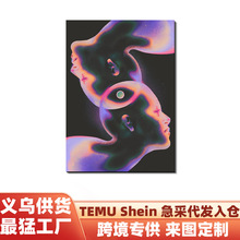 亚马逊热销人体抽象无框帆布画客厅装饰画跨境直供喷绘高清画芯