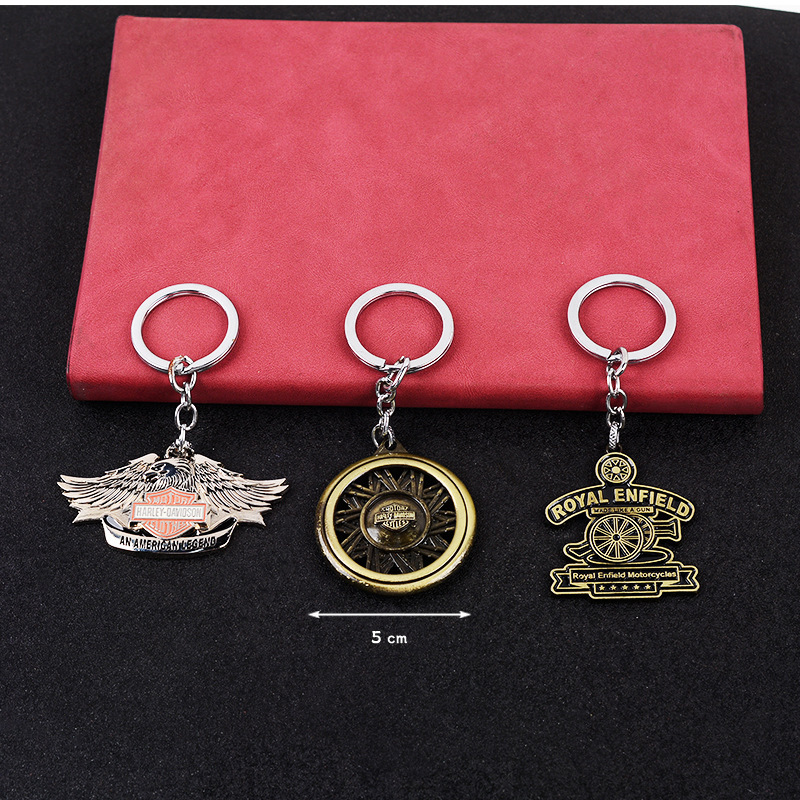 Factory Direct Sales Harley Motorcycle Logo Super Handsome Pure Metal Pendant Car Keychain Creative Jewelry Pendant Wholesale