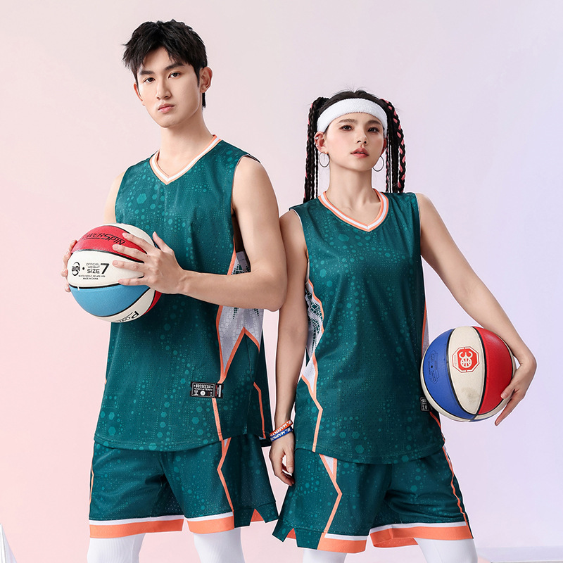 バスケットボールユニフォームスーツメンズカスタムバスケットボール服夏の学生チームゲームトレーニングチームユニフォームアメリカンジャージカスタマイズ|undefined