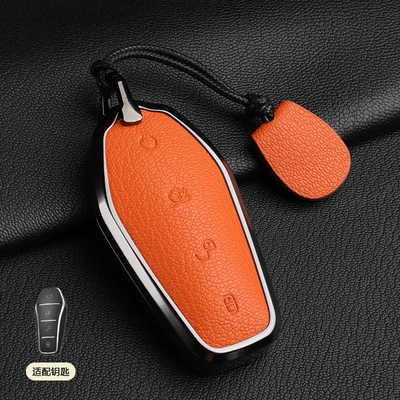 Qin Plus Bag Song Max – Car key bag - 1-love-horse-orange-type-a-hand-rope-french-goat-leather