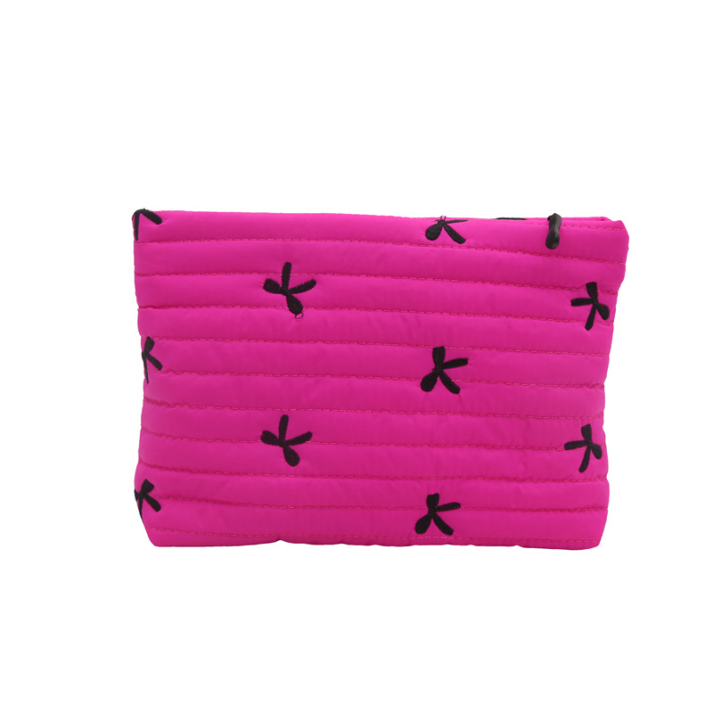 2024 invierno nuevo estilo ins moda portátil pana impresión de mariposa gran capacidad maquillaje embrague portátil