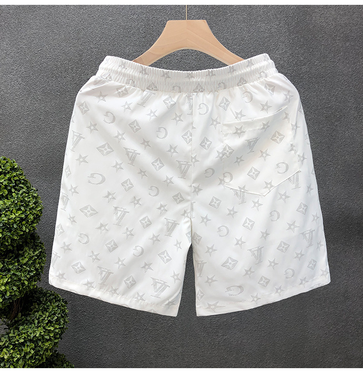 Men's Summer Sports Beach Pants Thin Trendy Loose Outer Wear Three Quarter Home Shorts_viptrois.com