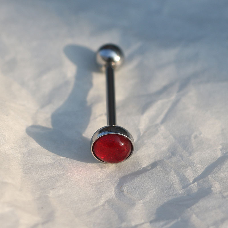 Simple Style Geometric Titanium Steel Polishing Tongue Nail 1 Piece