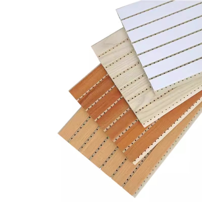 Tablero de absorción de sonido de fibra de madera de bambú sala de conferencias sala de piano ktv sala de transmisión directa decoración de pared absorción de sonido madera plástica perforación tablero retardante de llama