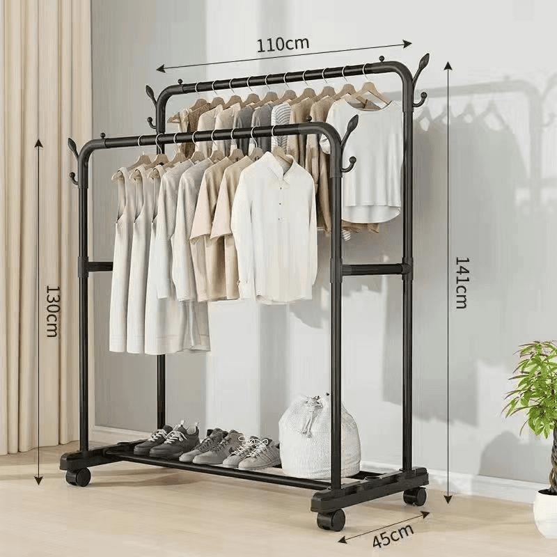 percha de ropa doméstica piso vertical engrosado y engrosado estante de almacenamiento dormitorio balcón una sola fila doble fila percha de ropa