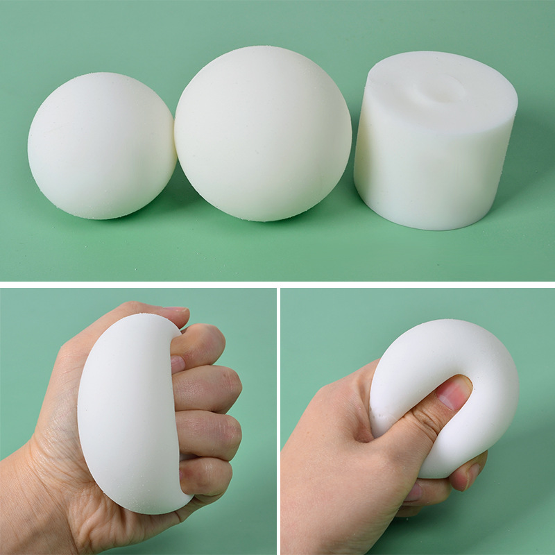 新奇特减压玩具TPR软胶实心球6cm圆形握力球毛绒公仔内胆发泄球