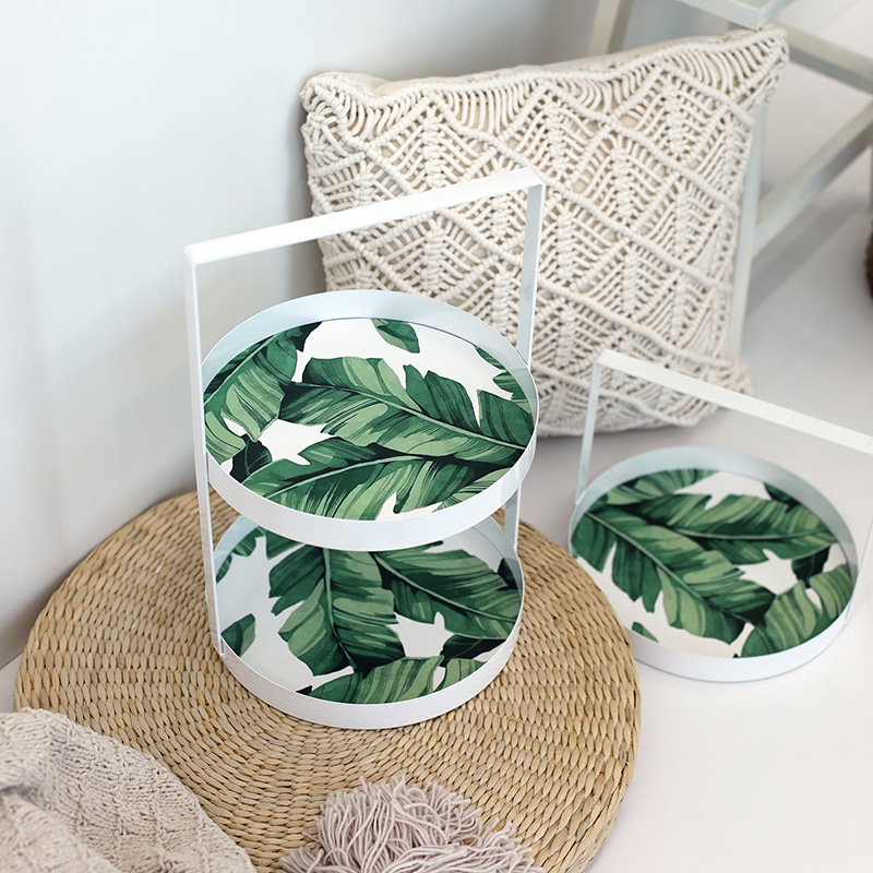 绿植架洗手间台面置物架 ins风化妆品收纳架 白色铁艺收纳托盘|ru