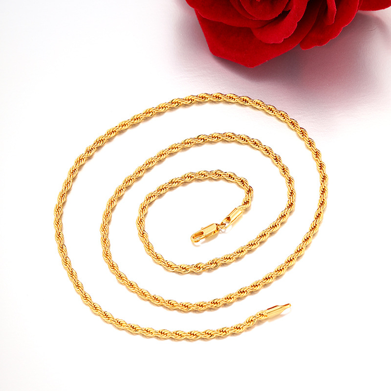 Xuping imitación de oro torcido chapa de aleación de cobre 24k color simple ligero chapa de lujo joyas transfronterizas al por mayor mujeres