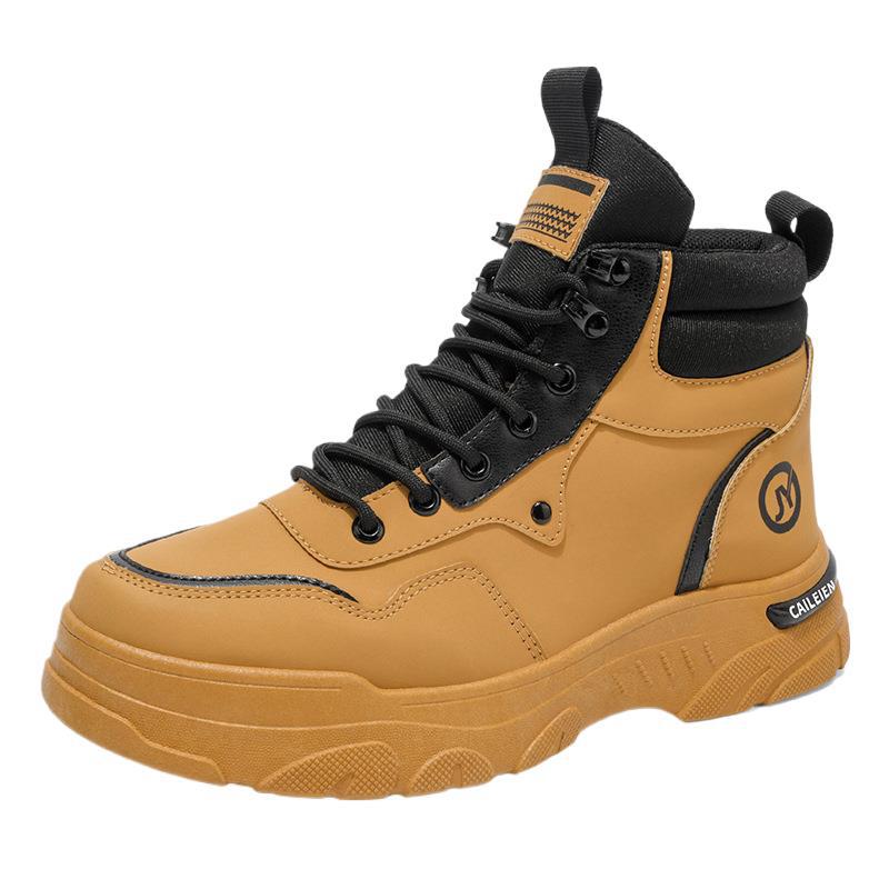 Patente de botas Martin de alto impacto zapatos de hombre otoño 2025 nuevos zapatos de trabajo de moda para hombres botas cortas de suela gruesa