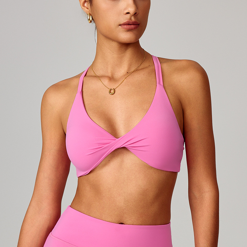 Chimei ropa de yoga desnuda sujetador deportivo ajustado de secado rápido para mujer