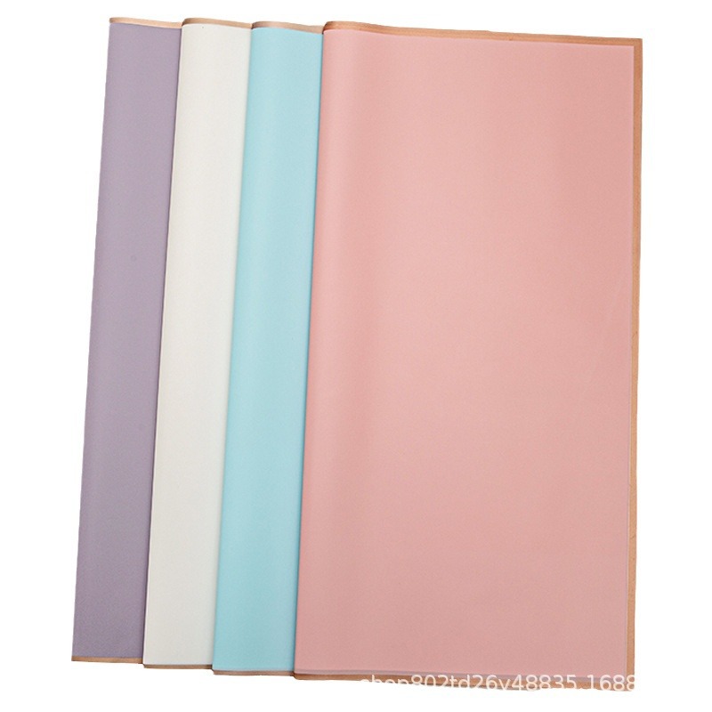 Ramo fresco de papel de embalaje material translúcido impermeable flor tienda ramo de papel de embalaje engrosada borde dorado jalea película papel mate